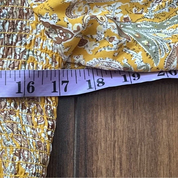 Joie Smocked Paisley Blouse – Mustard / Gold – Size XL - Picture 11 of 13